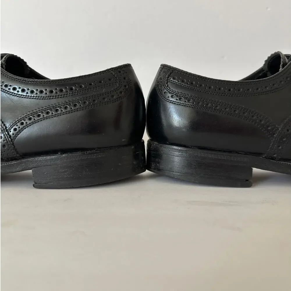 Florsheim Men's Oxford Dress Shoes 75912 Black Sz 9.5 3E Wingtip Classic Leather